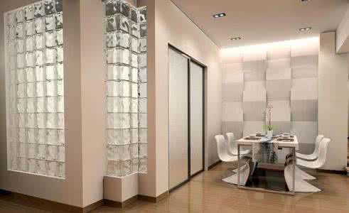 玻璃砖墙装修效果图 家居装修：玻璃砖墙效果图