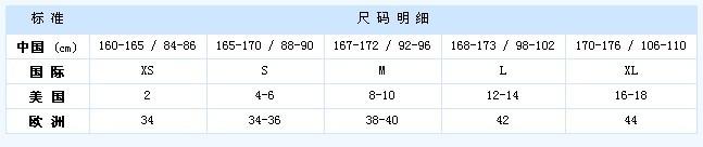 服装尺码换算参照表 衣服的码数 服装尺码换算参照表