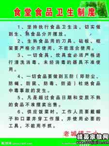 食品卫生管理制度 食品卫生管理制度 食品卫生管理制度上墙