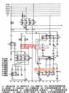 空调电路图 其它电路图电路图:前车型(除ET车型)空调、操作机构、冷却系统