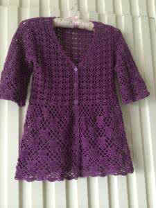 短袖钩针开衫 小翻领钩针短袖开衫 