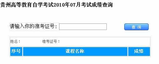 贵州自考成绩查询平台 贵州自考成绩查询平台 2015年10月贵州自考成绩查询已公布