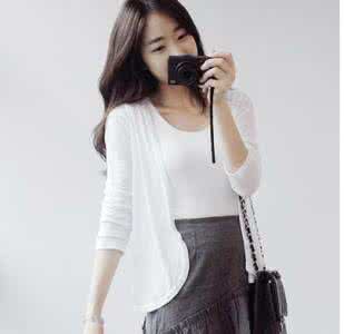 白色长袖小衫 白色开衫