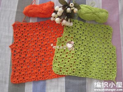 钩针钩织漂亮背心图解 【童装系列】漂亮拼色钩针儿童背心