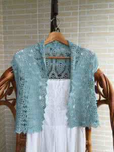 钩针编织小披肩 钩针编织----披肩式开衫“海角”