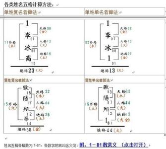 五格剖象法八十一数理 五格起名法 五格剖象法（五格数理）起名的误区_五格起名法