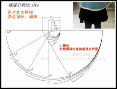 连衣裙裙摆如何剪裁 两片式大摆裙 附剪裁图 附MM秀