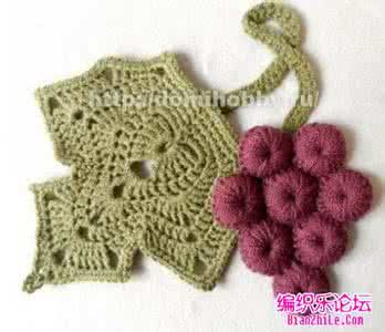 儿童毛衣贴花钩针图解 【钩针】葡萄贴花