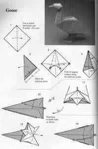 简单天鹅折纸 简单折纸鹅图纸教程
