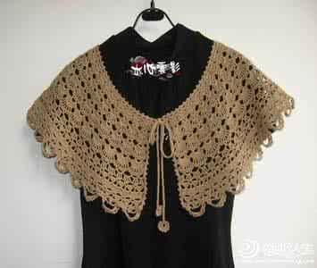 钩针编织小披肩 钩针编织----系带小披肩
