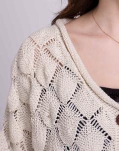 棒针开衫毛衣编织图片 棒针编织----优雅开衫“锦葵”