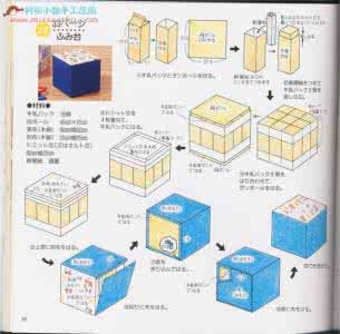 布艺手工家居收纳制作 亲子手工----牛奶盒做的家居收纳（日文）