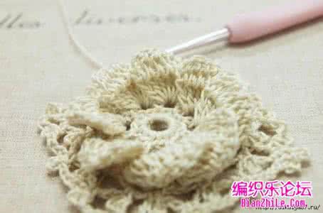 平面织物上钩针立体花 钩针教程：平面+立体钩花图解