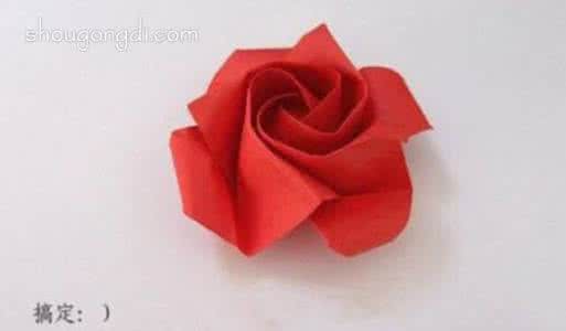 手工玫瑰花折纸方法 折纸：可爱de小朵玫瑰花的折法