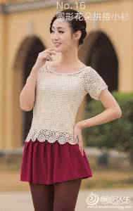 钩针花朵拼接图解大全 钩针花朵的拼接方法 圆形花朵拼接小衫