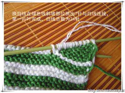 棒针披肩编织款式图解 棒针编织----叶片图案的小披