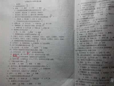 七年级历史第一学期期中复习资料(二)