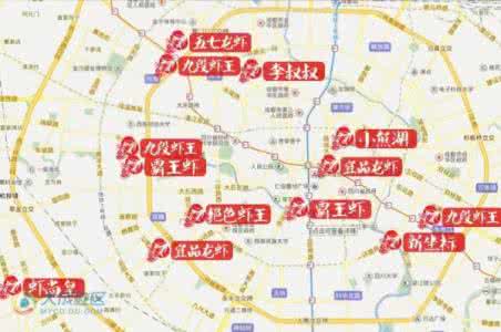 武汉三镇的小龙虾地图