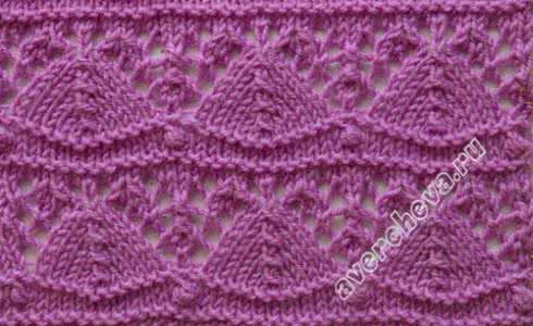 棒针镂空花编织图解 棒针模式----“镂空三角”