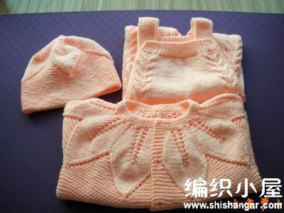 漂亮的圆肩叶子花毛衣 小宝宝针织圆肩叶子衣套装