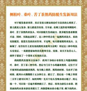 侧柏叶桑叶苦丁茶 图文：侧柏叶、桑叶、苦丁茶熬药防脱生发新用法