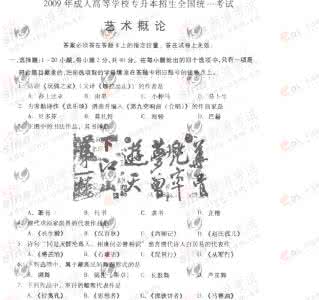 成考专升本英语真题 2007年成考专升本艺术概论真题及答案1