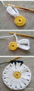 钩针杯垫花样图解大全 钩针雏菊小杯垫 钩针花样教程