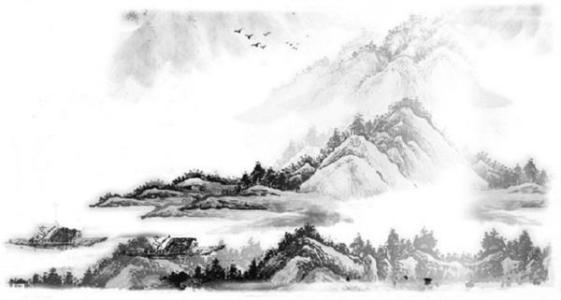 元青花鬼谷子下山图罐 有月风自来，山青花自开