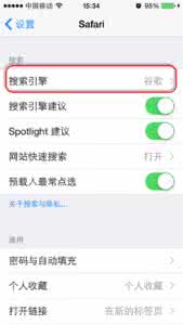 如何设置默认搜索引擎 iOS8如何更换Safari默认搜索引擎