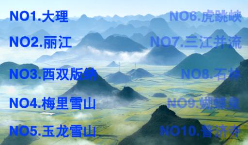 云南十大必去地推荐！