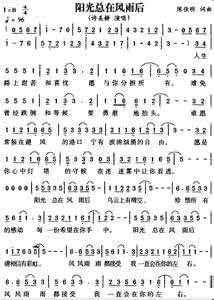 阳光总在风雨后歌词 阳光总在风雨后歌词 阳光总在风雨后歌词介绍