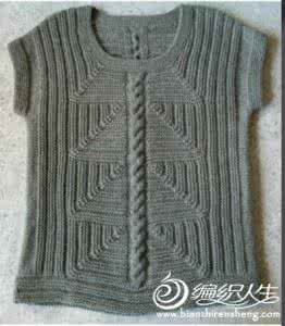一片式棒针披肩图解 棒针编织----简洁时尚的段染一片式背心