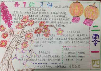 小学生春节手抄报图片 小学生2016春节手抄报图片大全