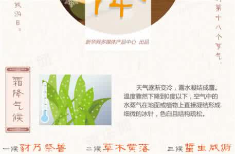 二十四节气知识手册 图说：二十四节气知识手册之霜降