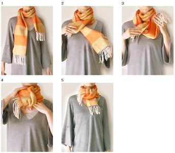 长款围巾的各种围法 围巾的几种围法~