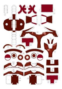 钢铁侠头盔纸模图纸 钢铁侠纸模免费下载