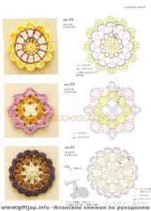 小花朵钩针花边图解 【图解】多款钩针花朵花边小物6