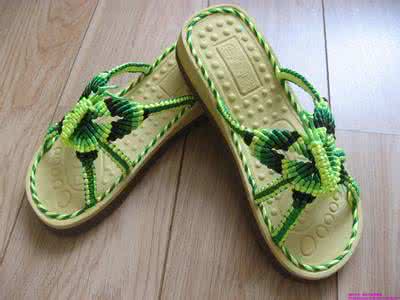 手工编织蝴蝶拖鞋视频 手编蝴蝶拖鞋