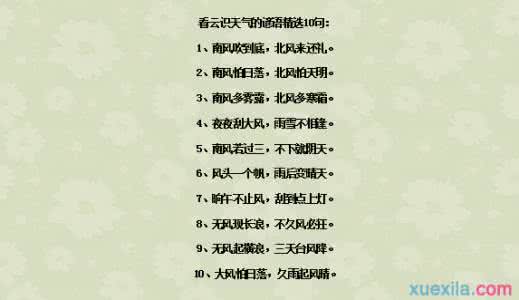地理谚语：看云识天气