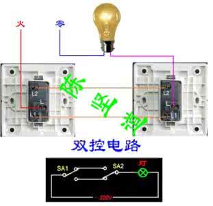 双联开关接法实物图 双联开关接法