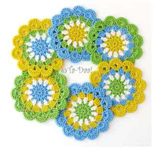 钩针杯垫图解 钩针杯垫