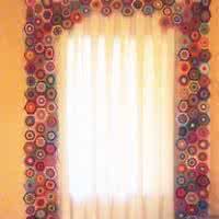 钩编精美桌垫图解 【家居钩编】彩色拼花桌垫