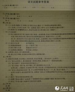高考语文教学视频 2015年江西高考语文试题答案与解析