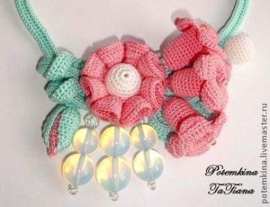 颈椎病项链 【转载】颈上花--钩编项链（17）