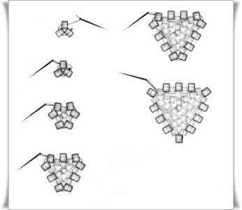 爱上串珠耳环 创意手工----串珠三角形耳环图解