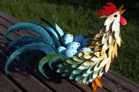 装鸡蛋的托盘废物利用 废物利用（装鸡蛋托盘）----“彩绘的公鸡”