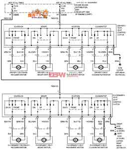 汽车电动座椅电路图 宝马97 328i电动座椅电路图_电路图