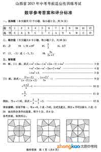 2013年中考考前数学练习压轴题（1）