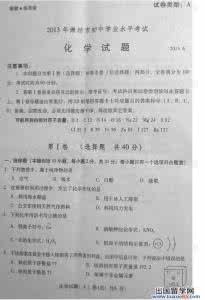 2013临沂中考化学试题 2013中考化学题及答案