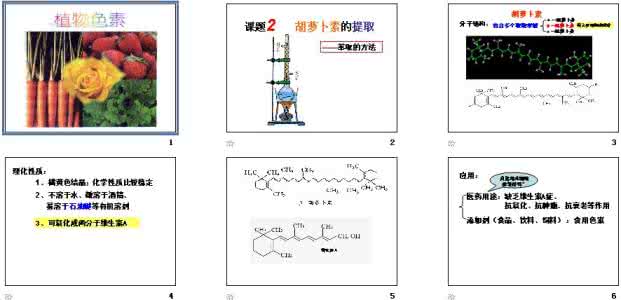 胡萝卜素的提取 胡萝卜素的提取 胡萝卜素的提取 发现与分类